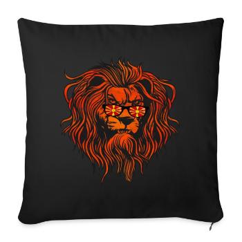 Macedonia - Throw Pillow Cover 17.5” x 17.5” - black - Front