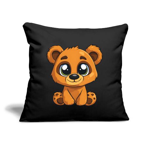 Smiling Sitting Baby Bear - Throw Pillow Cover 17.5” x 17.5”