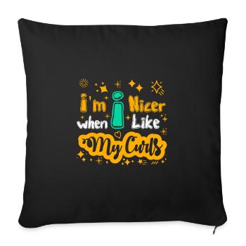 I am Nicer When I Love My Curls - Throw Pillow Cover 17.5” x 17.5” - black - Front