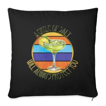 A Circle of Salt Will Always Protect You - Throw Pillow Cover 17.5” x 17.5” - black - Front