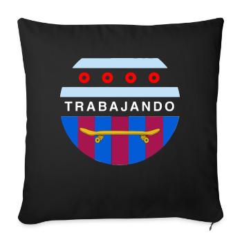 Trabajando Skate - Throw Pillow Cover 17.5” x 17.5” - black - Front