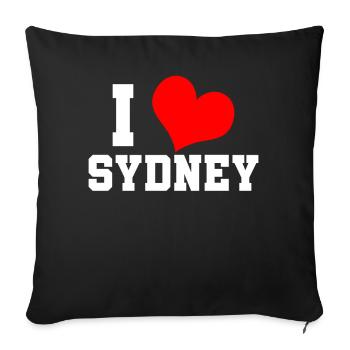 ICH LIEBE SYDNEY - Throw Pillow Cover 17.5” x 17.5” - black - Front