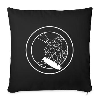kite Surfer - Throw Pillow Cover 17.5” x 17.5” - black - Front