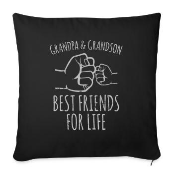 Grandpa Grandson - Throw Pillow Cover 17.5” x 17.5” - black - Front