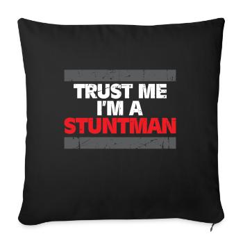 Stuntman Gift Job Occupation Movie Cinema - Throw Pillow Cover 17.5” x 17.5” - black - Front