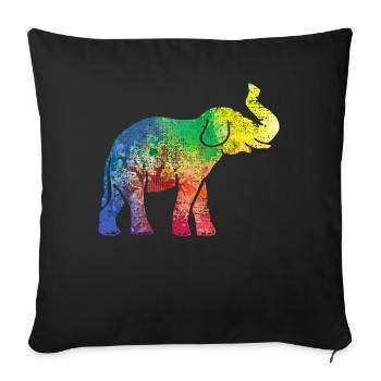 Elephant Elephant - Throw Pillow Cover 17.5” x 17.5” - black - Front