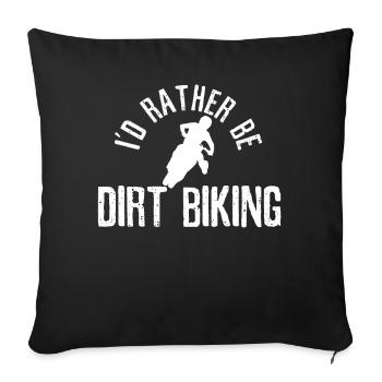 Motocross - Throw Pillow Cover 17.5” x 17.5” - black - Front