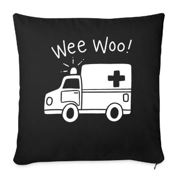Paramedic Ambulance - Throw Pillow Cover 17.5” x 17.5” - black - Front