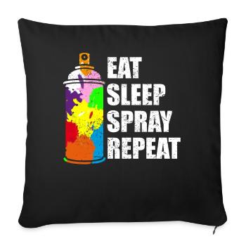Graffiti Spray Can Sprayer Quote Gift Idea - Throw Pillow Cover 17.5” x 17.5” - black - Front
