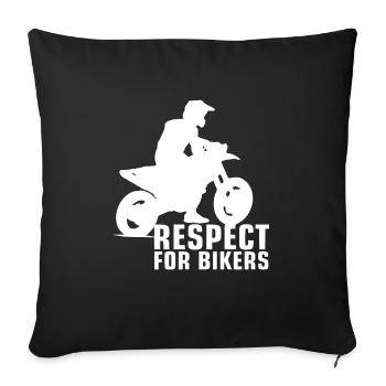 Motocross Motocross Driver Motocross Machine - Throw Pillow Cover 17.5” x 17.5” - black - Front