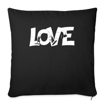 KITE Kiting LOVE Kiteboarding Kitesurfing Gift - Throw Pillow Cover 17.5” x 17.5” - black - Front