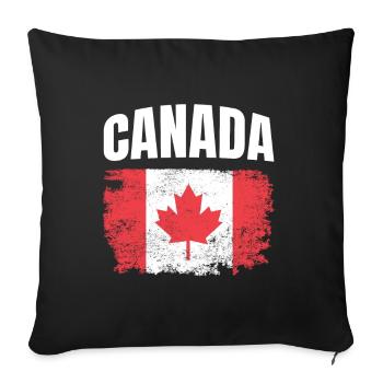 Canada - Throw Pillow Cover 17.5” x 17.5” - black - Front