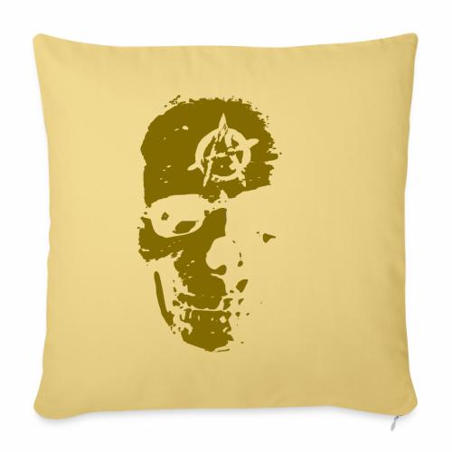 Anarchy Skull Gold Grunge Splatter Dots Gift Ideas - Throw Pillow Cover 17.5” x 17.5”
