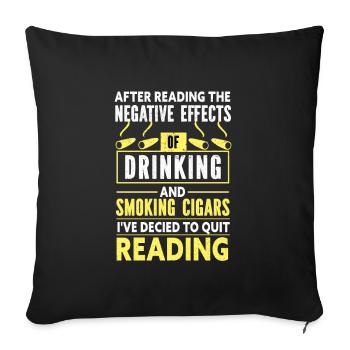 Smoke Cigar - Throw Pillow Cover 17.5” x 17.5” - black - Front