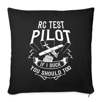 RC Plane Gift RC Pilot Model Airplane - Throw Pillow Cover 17.5” x 17.5” - black - Front