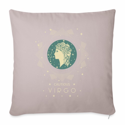 Zodiac sign Cautious Virgo August September - Throw Pillow Cover 17.5” x 17.5”