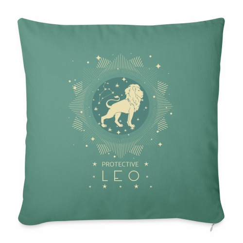 Zodiac sign Leo constellation birthday July August - Throw Pillow Cover 17.5” x 17.5”