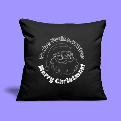 Frohe Weihnachten Merry Christmas Santa Line Art - Throw Pillow Cover 17.5” x 17.5”