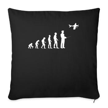 Model Flight Model Builder RC Airplane Funny Gift - Throw Pillow Cover 17.5” x 17.5” - black - Front
