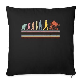 Ice Hockey Goalie Vintage - Throw Pillow Cover 17.5” x 17.5” - black - Front