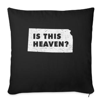 Land Map America US State Home Heaven Kansas - Throw Pillow Cover 17.5” x 17.5” - black - Front