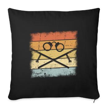 Policeman Gift - Throw Pillow Cover 17.5” x 17.5” - black - Front