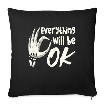 Radiology Tech Everything Will Be Ok Technologist - Throw Pillow Cover 17.5” x 17.5” - black - Front