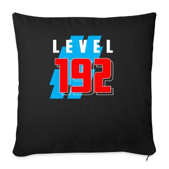 LEVEL 192 - Throw Pillow Cover 17.5” x 17.5” - black - Front