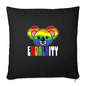 Ekoalaity Koala LGBT Flag - Throw Pillow Cover 17.5” x 17.5” - black - Front