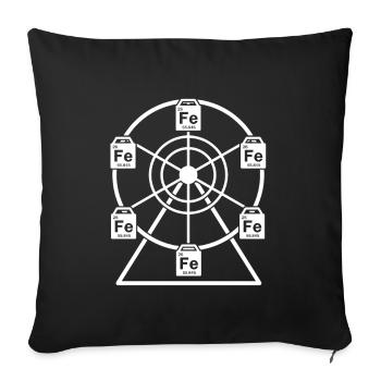 Ferrous Wheel - Chemistry Ferris Fe+2 - Throw Pillow Cover 17.5” x 17.5” - black - Front