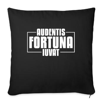 Audentis Fortuna Iuvat Latin Language Saying Latin - Throw Pillow Cover 17.5” x 17.5” - black - Front