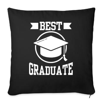 Best Graduate Sayings Graduation Graduating Team - Throw Pillow Cover 17.5” x 17.5” - black - Front