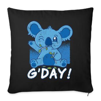 Day Good Koala Bear Australian Australia Day - Throw Pillow Cover 17.5” x 17.5” - black - Front