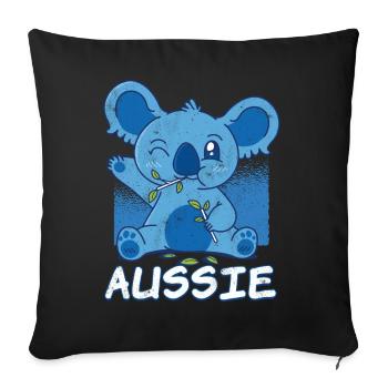 Australia Koala Bear Australian Australia Day - Throw Pillow Cover 17.5” x 17.5” - black - Front