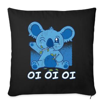 Cheer Koala Bear Australian Australia Day - Throw Pillow Cover 17.5” x 17.5” - black - Front