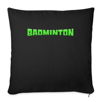 badminton - Throw Pillow Cover 17.5” x 17.5” - black - Front