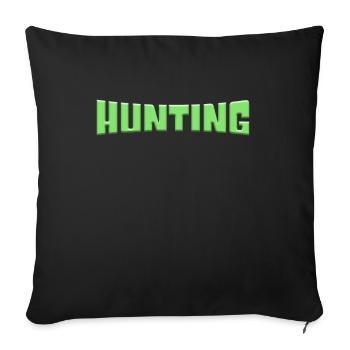 hunting - Throw Pillow Cover 17.5” x 17.5” - black - Front