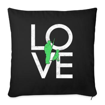 hunt - Throw Pillow Cover 17.5” x 17.5” - black - Front