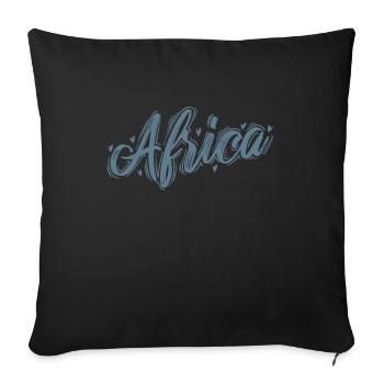 Africa Continent Country Map Earth - Throw Pillow Cover 17.5” x 17.5” - black - Front