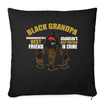 Granddaughter's Best Friend Grandson's - Throw Pillow Cover 17.5” x 17.5” - black - Front