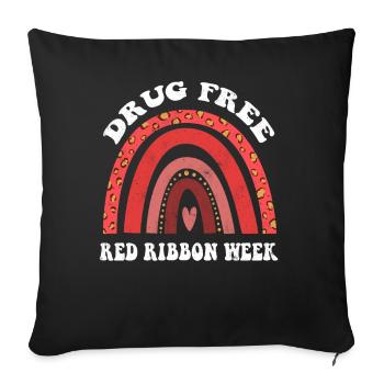 Rainbow Ribbon Week October Substance Wear Red - Throw Pillow Cover 17.5” x 17.5” - black - Front