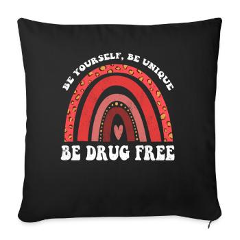 Unique Rainbow Ribbon Week Awareness Wear Red - Throw Pillow Cover 17.5” x 17.5” - black - Front