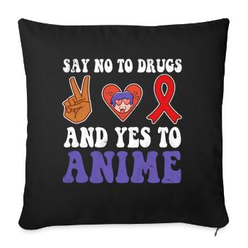 Peace Ribbon Week Awareness Yes Anime Wear Red - Throw Pillow Cover 17.5” x 17.5” - black - Front
