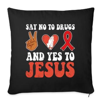 Peace Ribbon Week Awareness Yes Jesus Wear Red - Throw Pillow Cover 17.5” x 17.5” - black - Front