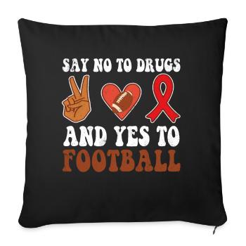 Peace Ribbon Week Awareness Yes FootBall Wear Red - Throw Pillow Cover 17.5” x 17.5” - black - Front