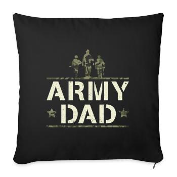 US Proud Army Dad Camo - Throw Pillow Cover 17.5” x 17.5” - black - Front
