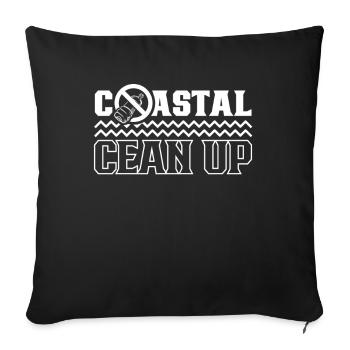Coastal Clean Up Beaches Coast Beach Cleaning - Throw Pillow Cover 17.5” x 17.5” - black - Front