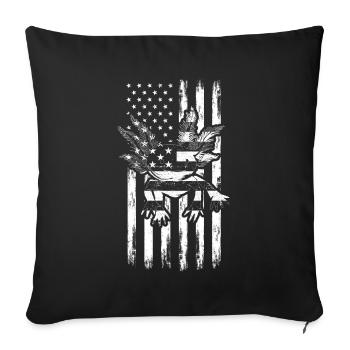 Axolotl American Flag Axolotl America Flag - Throw Pillow Cover 17.5” x 17.5” - black - Front