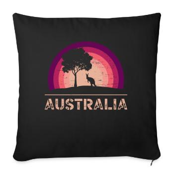 Australia Zoo Pouch Australian Animal Lover - Throw Pillow Cover 17.5” x 17.5” - black - Front