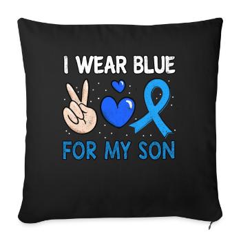 In November Blue For Son Diabetes Awareness - Throw Pillow Cover 17.5” x 17.5” - black - Front